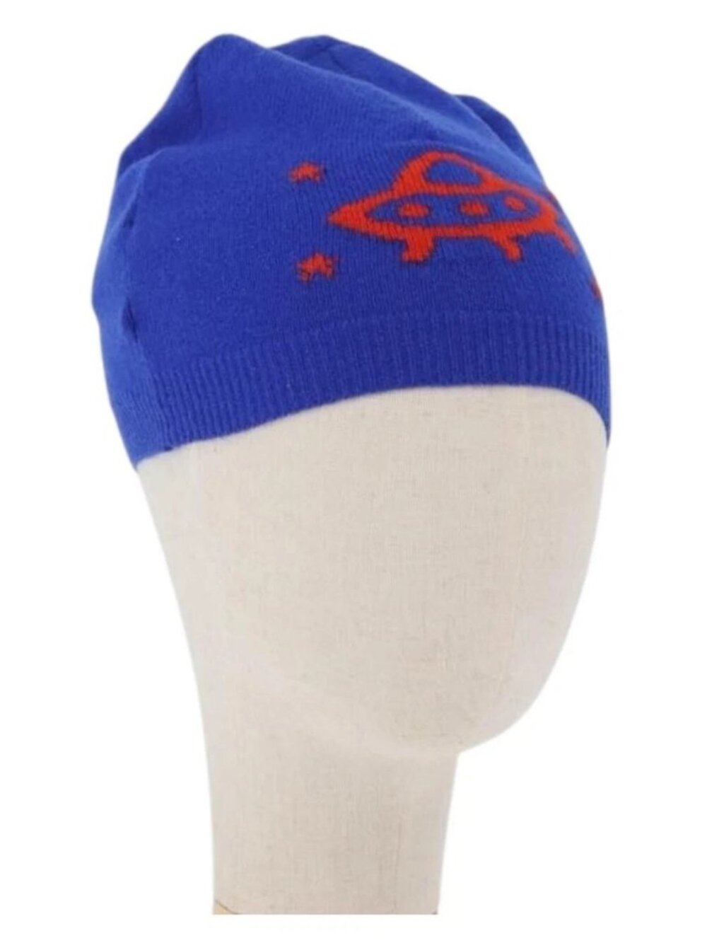 GUCCI GG Canvas knitted Fabrics Cap M Blue 748423 Auth bs33379